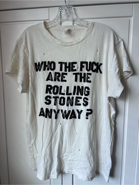 White Graphic Short Sleeve Tee with Bold Black Text
